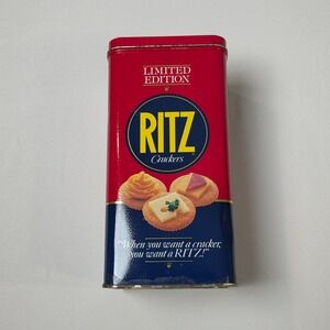 Ritz Crackers Limited Edition Tin Nabisco Collectible Red Blue Vintage 1987